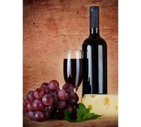 Artery8 Unframed Wall Art Red Wine Glass Cheese Grapes Kitchen - 12X16 Inch