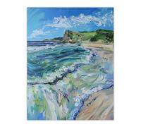 Artery8 Scarborough North Bay Abstract Coastal Landscape Wall Art Print in Blue | Size: W12" x H16" Artery8 Blue W12" x H16"