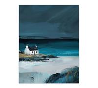 Artery8 Scottish Cottage on Coast Timeless Oil Painting Living Room Unframed Wall Art Print Poster Home Decor Premium