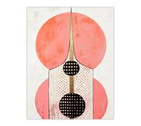 Artery8 Unframed Wall Art Skyscraper Circles Polka Dot Pink Gold Abstract - 12X16 Inch