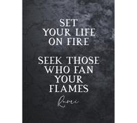 Artery8 Unframed Wall Art Slate Quote Rumi Life Fire Flames - 12X16 Inch