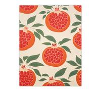 Artery8 Unframed Wall Art Sliced Pomegranates Kitchen Artwork Orange Pink Green Retro Decorative Pattern - 12X16 Inch