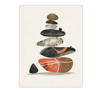 Artery8 Unframed Wall Art Stacked Stones Zen Cairn Boho Vertical - 12X16 Inch