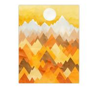 Artery8 Unframed Wall Art Sunrise Over Himalayan Mountain Range Geometric - 12X16 Inch