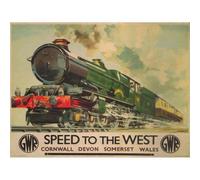 Artery8 Unframed Wall Art Travel Gwr Railway Rail Train Steam Engine Corn Wales Uk Retro - 12X16 Inch