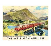 Artery8 Unframed Wall Art Travel Rail Scotland West Highland Line British Railways - 12X16 Inch