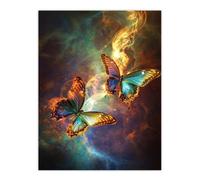 Artery8 Unframed Wall Art Universe String Theory Cosmic Butterflies Dance - 12X16 Inch
