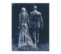 Artery8 Unframed Wall Art Until Death Do Us Part Skeletal Love Picture - 12X16 Inch