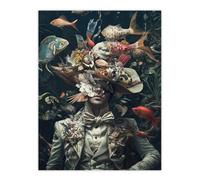 Artery8 Unframed Wall Art Victorian Atlantean Surreal Underwater Portrait - 12X16 Inch