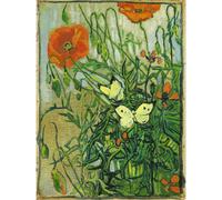 Artery8 Unframed Wall Art Vincent Van Gogh Butterflies And Poppies - 12X16 Inch