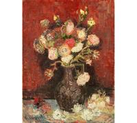 Artery8 Unframed Wall Art Vincent Van Gogh Vase With Chinese Asters And Gladioli - 12X16 Inch