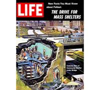 Artery8 Unframed Wall Art Vintage Magazine Cover Fallout Nuclear War Community Bomb Shelter - 12X16 Inch