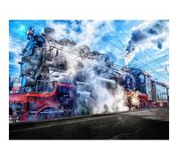 Artery8 Unframed Wall Art Vintage Steam Train Engine - 12X16 Inch