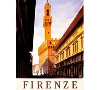 Artery8 Unframed Wall Art Vintage Travel Advert Firenze Florence Italy - 12X16 Inch