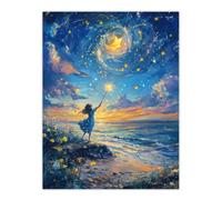 Artery8 Unframed Wall Art Wish Upon A Star Magical Sky Beach Fantasy - 12X16 Inch
