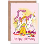 Wee Blue Coo Unicorn Princess Magic Birthday Greeting Card With Envelope Blank Inside Premium Quality