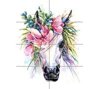 Artery8 Unicorn With Flower Wreath XL Giant Panel Poster (8 Sections)