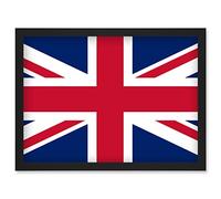 United Kingdom of Great Britain and Northern Ireland National Flag Vexillology World Flags Country Region Poster Artwork Framed Wall Art Print A4 Artery8 Black One Size