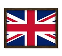United Kingdom of Great Britain and Northern Ireland National Flag Vexillology World Flags Country Region Poster Artwork Framed Wall Art Print A4 Artery8 Brown One Size