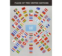 Artery8 United Nations World Flags Vintage Educational Premium Wall Art Canvas Print 18X24 Inch