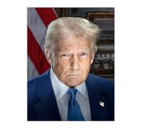 United States 47th President Donald Trump Portrait Wall Art Print Artery8 Blue W24 inch x H32 inch