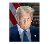 Artery8 United States 47th President Donald Trump Portrait Wall Art Print in Blue | Size: W24" x H32" Artery8 Blue W24" x H32"
