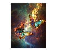 Artery8 Universe String Theory Cosmic Butterflies Dance Wall Art Print | Size: W18" x H24" Artery8 Multicolor W18" x H24"