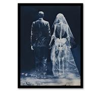 Artery8 Until Death Do Us Part I Conceptual Cyanotype Artwork Framed Wall Art Print A4