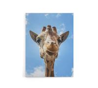 Artery8 Up close look at a giraffe Carol M Highsmith Canvas Wall Art Print in Blue | Size: W24" x H32" Artery8 Blue W24" x H32"