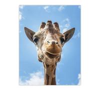 Artery8 Up close look at a giraffe Carol M Highsmith Wall Art Poster Print in Blue | Size: W24" x H32" Artery8 Blue W24" x H32"