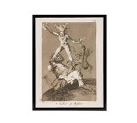 Artery8 Up & Down Los Caprichos Francisco Goya Framed Canvas Wall Art Print in Grey | Size: W18" x H24" Artery8 Grey W18" x H24"