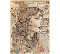 Artery8 Upcycled Music Book Page Singer Portrait Illustration Premium Wall Art Canvas Print 18X24 Inch