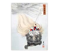 Artery8 Urashima Sea Turtle Myth Vintage Japan Wall Art Print Gekko in Beige | Size: W12" x H16" Artery8 Beige W12" x H16"