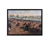 Artery8 US Civil War Battle Of Gettysburg Framed Canvas Wall Art Print | Size: W18" x H24" Artery8 Multicolor W18" x H24"