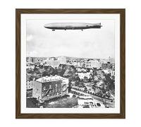 Artery8 US Navy Dirigible USS Shenandoah Long Beach 1920 Photo Square Wooden Framed Wall Art Print Picture 16X16 Inch