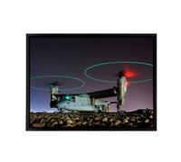 Artery8 US Navy V 22 Osprey Tritrotor Aircraft Framed Canvas Wall Art Print | Size: W12" x H16" Artery8 Multicolor W12" x H16"