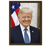 Artery8 Us President Donald Trump Photo A4 Artwork Framed Wall Art Print