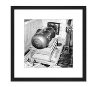 Artery8 USA Atomic Bomb Little Boy Before Hiroshima 1945 8X8 Inch Square Wooden Framed Wall Art Print Picture with Mount in Black Artery8 Black