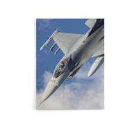 Artery8 USAF F 16 Fighting Falcon Fighter Jet Canvas Wall Art Print in Blue | Size: W24" x H32" Artery8 Blue W24" x H32"