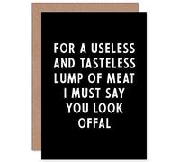 Artery8 Useless Lump Of Meat Offal Birthday Christmas Funny Sealed Greeting Card Plus Envelope Blank inside
