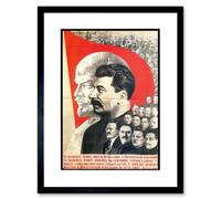 Artery8 Ussr Political Communism Stalin Lenin Wall Framed Wall Art Print