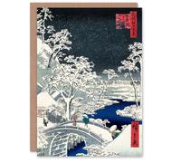 Artery8 Utagawa Hiroshige Art Card Meguro Drum Bridge and Sunset Hill