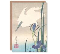Artery8 Utagawa Hiroshige Art Card White Heron And Iris Flowers