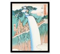 Artery8 Utagawa Hiroshige Framed Wall Art Print Mount Nikko Urami Waterfall - A3 Size