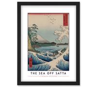 Utagawa Hiroshige The Sea Off Satta Painting Artwork Framed Wall Art Print A4 Artery8 Black One Size