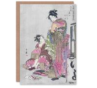 Artery8 Utamaro Kitagawa Japanese Art Card Husband And Wife Portrait
