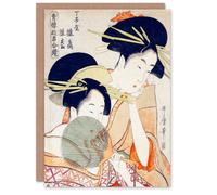 Artery8 Utamaro Kitagawa Japanese Art Card Women Courtesans Portrait in Orange Artery8 Orange