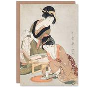 Artery8 Utamaro Kitagawa Japanese Art Card Women Preparing Sashimi