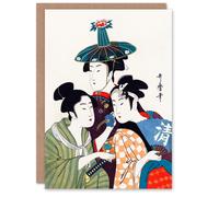 Artery8 Utamaro Kitagawa Japanese Art Card Young Men in Colourful Garments