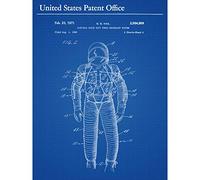 Artery8 Vail Space Suit Torso Restraint System 1971 Back Patent Premium Wall Art Canvas Print 18X24 Inch